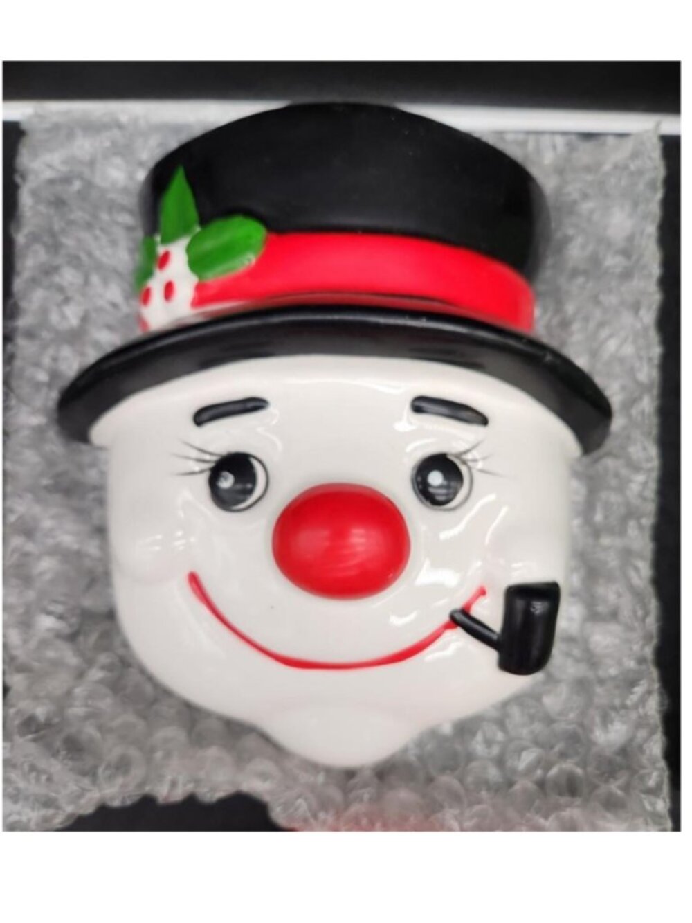 McCrory Corp. NIB Vintage Ceramic Snowman Wall Mask, 6"H